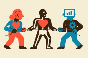 Hart & Technologie trekken beiden aan het business proces... Wie kiest?